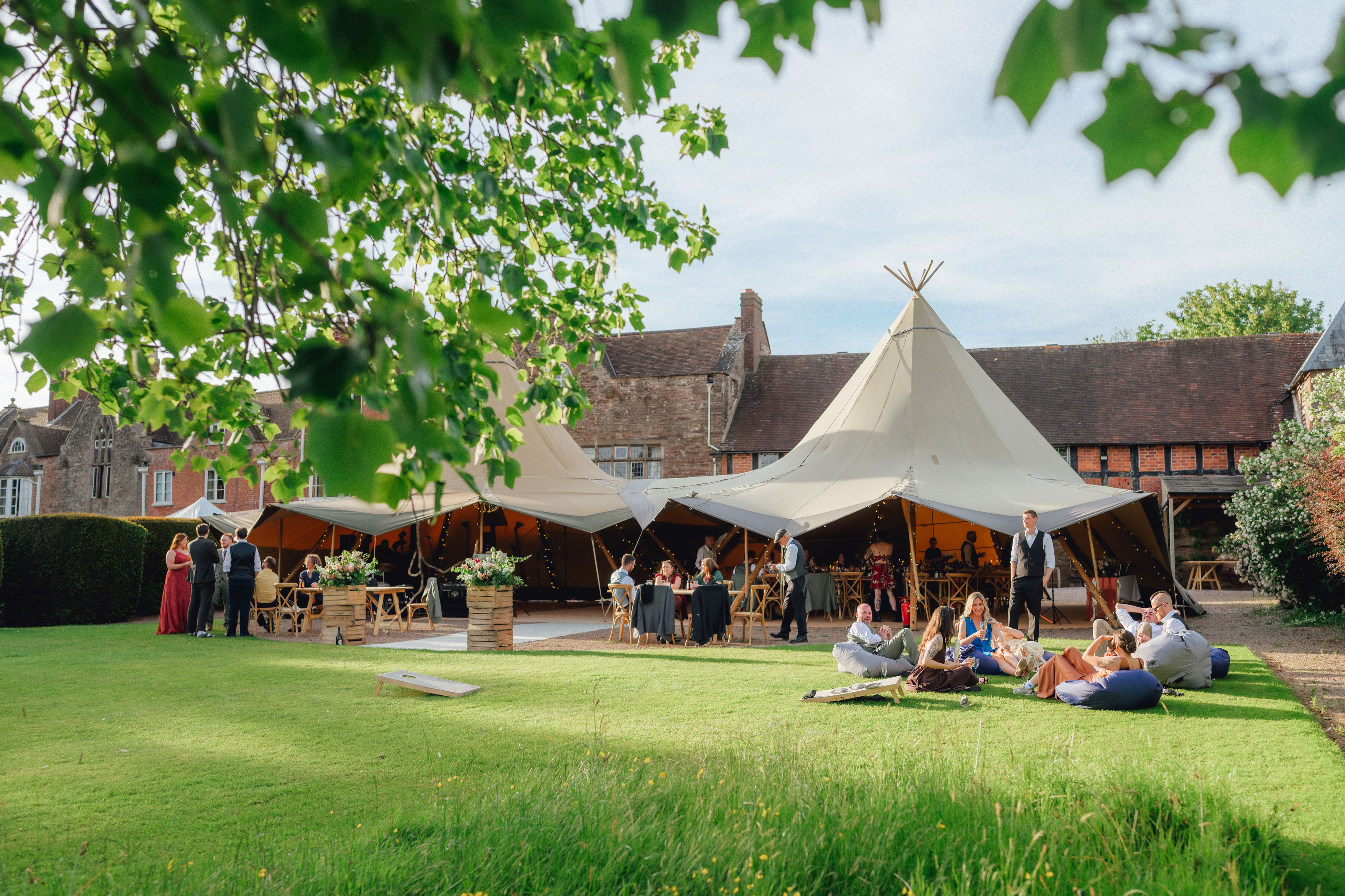 The tipi field in the evening